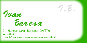 ivan barcsa business card